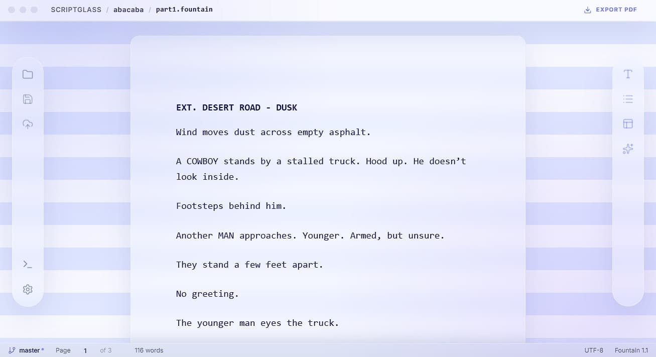 ScriptGlass Editor Interface
